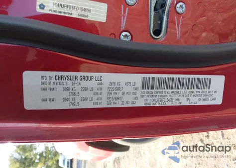 2015 Jeep Patriot High Altitude Edition z USA, uszkodzony, nr VIN 1C4NJRFB6FD154696